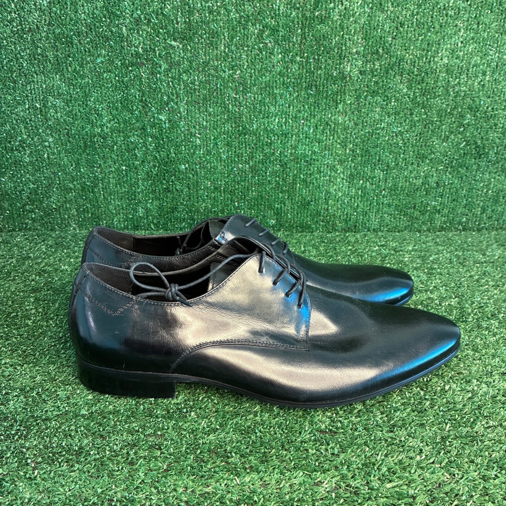 NEW ALDO Lace Up Leather Plain Toe Classic Formal Oxford Dress Shoe Black Men 13